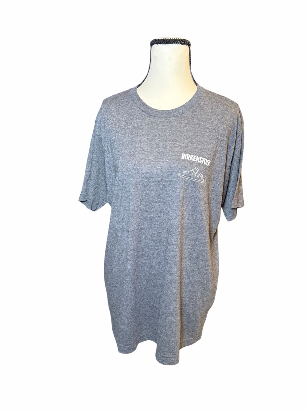 Men's Birkenstock Gray Logo Journeys Gray Crew Soft & Stretchy Tee Size Large